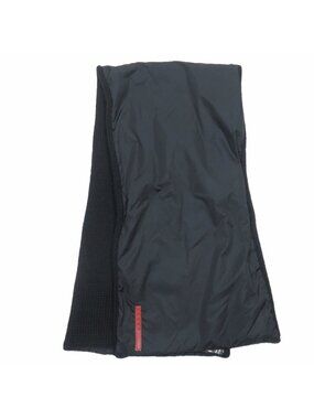 Prada Sport Reversible Nylon Knit Scarf Shawl Archive Vintage Black Sweater